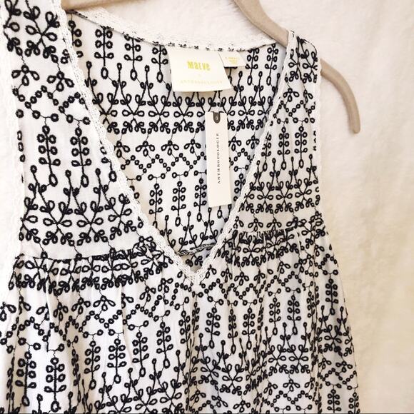 Anthropologie Ivory Cammie Embroidered Peplum Top - Picture 10 of 16